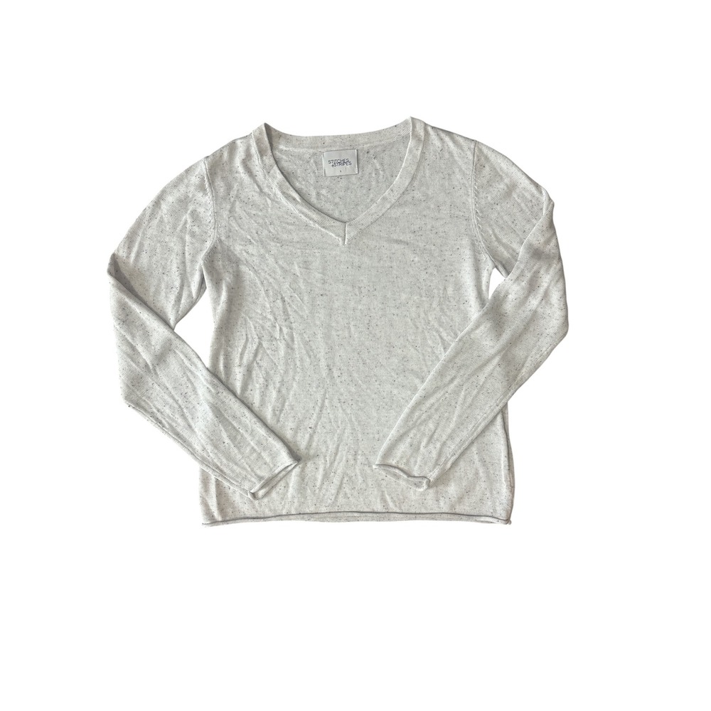 Stitches + Stripes Speckled V-Neck Knit
Sweater Small